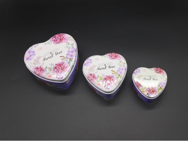 Металеві подарункові коробочки. "Sweet Love". 3шт. комплект. 12х12см