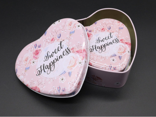 Металеві подарункові коробочки. "Sweet Happiness". 3шт. комплект. 12х12см