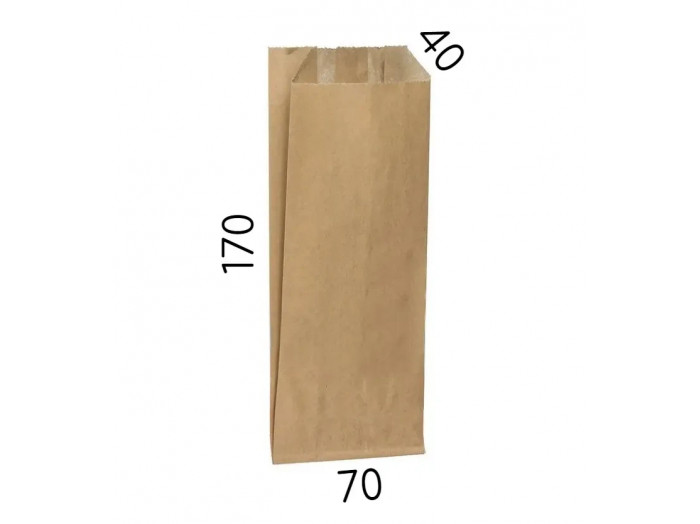 Крафт-пакет для столових приборів.  70 × 40 × 150 мм