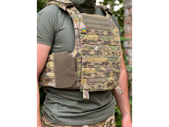 Плитоноска тактична, захисний бронежилет для військових Multicam від бренду ISARM з системою кріплення Molle.