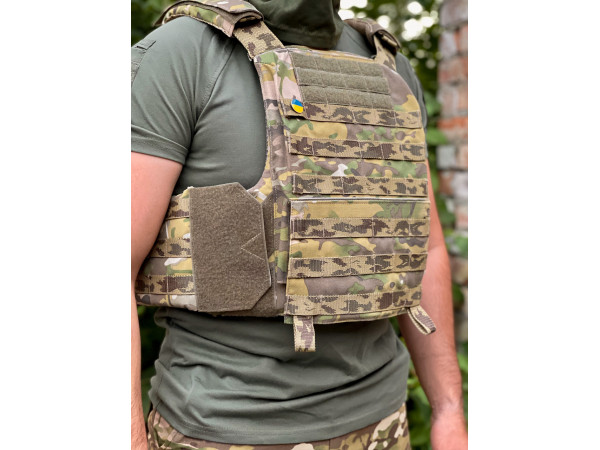 Плитоноска тактична, захисний бронежилет для військових Multicam від бренду ISARM з системою кріплення Molle.
