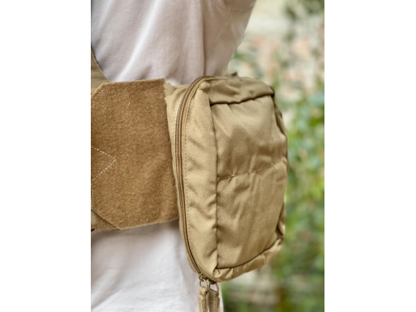 Тактическая аптечка из водостойкого материала с системой MOLLE в расцветке Coyote, с люверсом для стока воды