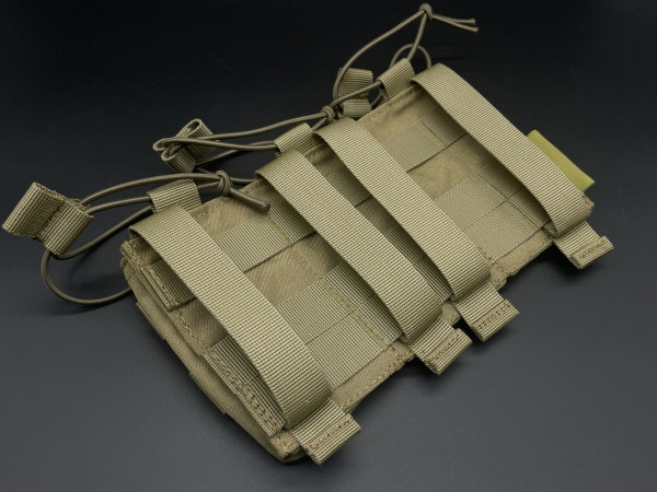 Подсумок для хранения магазинов с системой Molle, объемом на 3 магазина, цвет Coyote, водостойкий