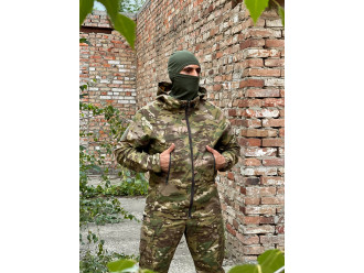 Костюм Multicam від бренду ISARM для військових, мисливців, без утеплювача, з капюшоном і високим коміром, розмір L