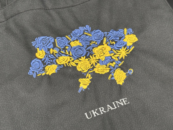 Сумка-шопер 37х36х6см. Экосумка из экокожи с вышивкой. "Ukraine".