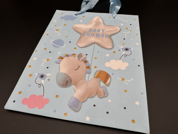 Подарунковий пакет. BABY SHOWER.   18х23х8см