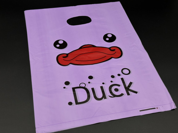 Подарункові поліетиленові пакети 25х35см "Duck". Колір фіолетовий.