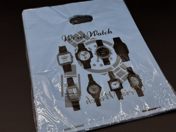 Подарункові поліетиленові пакети 25х35см "Wrist Watch". Колір боакитний.