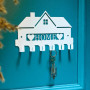 Ключниця настінна металічна 24х15см. Колір "білий" Home 6 гачків