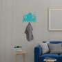 Ключниця настінна металічна 27х18.5см. Колір "бірюзовий" Home. Sweet Home 7 гачків