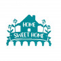 Ключниця настінна металічна 27х18.5см. Колір "бірюзовий" Home. Sweet Home 7 гачків