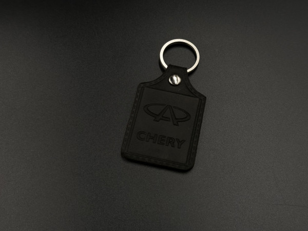 Брелок шкіряний. Chery. 43x65мм. Колір Чорний.