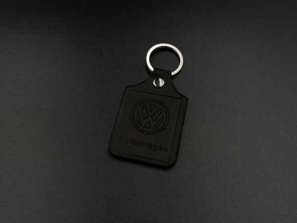 Брелок шкіряний. Volkswagen. 43x65мм. Колір Чорний.