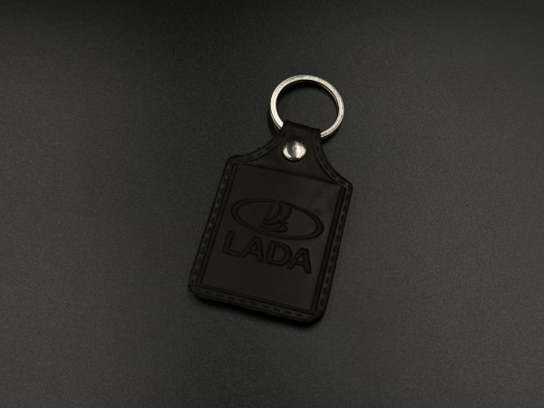Брелок шкіряний. Lada. 43x65мм. Колір Чорний.
