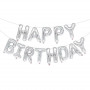 Надувні кульки HAPPY BIRTHDAY. Колір срібний. 29см