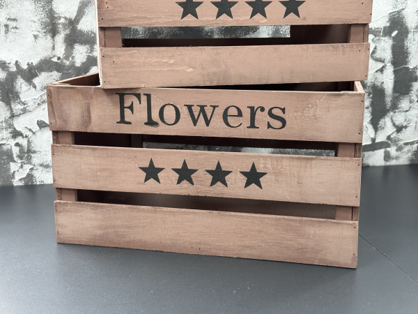 Дерев'яні ящики коричневого кольору "Flowers". 40х31х22см