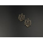 Подвеска "Герб витой". Литая металлическая. Цвет "старая латунь" 38х23мм