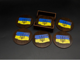 Комплект підставок в коробочці, 6шт., тоновані, 10х11см