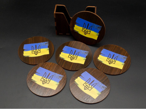 Комплект підставок в коробочці, 6шт., тоновані, 10х11см