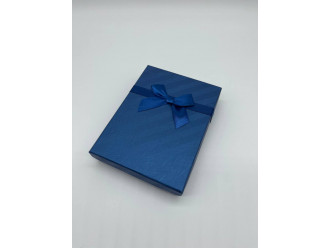 Коробки подарочные с бантиком. Цвет синий. 12х16х3см