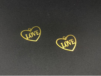 Металеві вироби. Підвіска. LOVE. 16х13мм