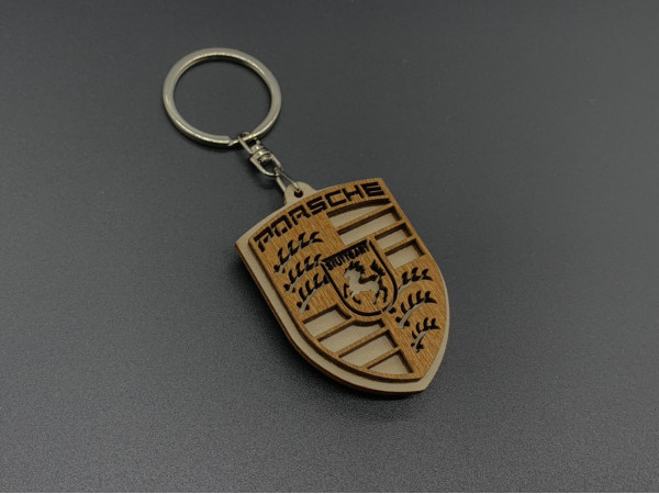 Брелок дерев'яний Porsche. 5.5 см