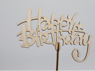 Топер Happy Birthday. 19*16см. 5шт/уп.