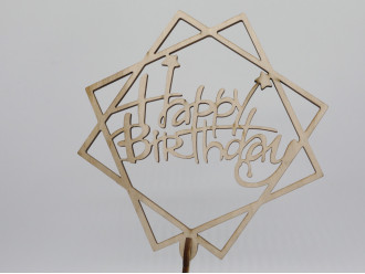 Топер Happy Birthday. 26*16см. 5шт/уп.