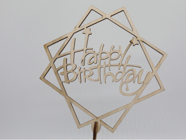 Топер Happy Birthday. 26*16см. 5шт/уп.