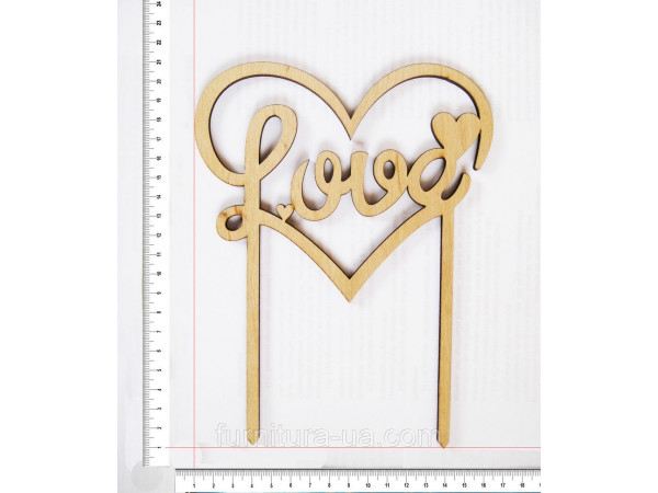 Топер Love.Серце. 20 х 15 см. 5шт/уп.
