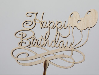 Топпер Happy Birthday. 17,5 х 20 cм. 5шт/уп.