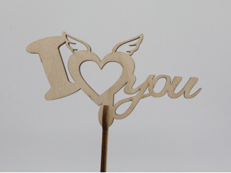 Топер I Love You. 15,5 х 13 см. 5шт/уп.